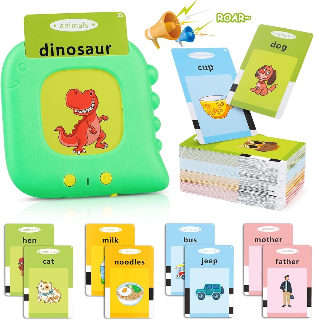 Talking Flash Cards for Toddlers 1-3, Autism Sensory Toys for Autistic Kids, Montessori Educational Learning Toys with 224 Sight Words, Speech Therapy Toys for 1-5 Year Old Boys Girls Gifts
