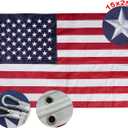 Bradford Large American Flag 15x25 ft Embroidered Stars USA US Flags Outdoor Heavy Duty Nylon Huge US Flags with 5 Brass Grommets