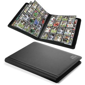 1024 Capacity Trading Card Binder, Premium Card Binder 16 Pocket, Sturdy Card Collection Album, Archival Quality Protection & Anti-Slip Spine for TCG, MTG, Sports Cards (Black)