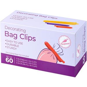 Keenpioneer Decorating/Icing Bag Sealing Clips, 60 Pack, Multipurpose for Food and Snack Storage, 3inch, 4inch and 6inch long