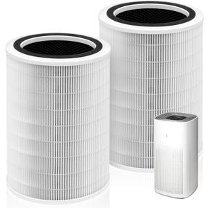 12010 HEPA Replacement Filter for Clorox Large Room Air Purifier 11010 & 11011,3-in-1 H13 True HEPA with Activated Carbon Filter,2 Pack
