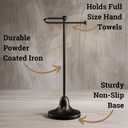 Hand Towel Holder for Bathroom Countertop - 17 Inch Tall Black Free-Standing Hand Towel Stand for Bathroom Counter - Non-Slip Base for Sink Top - Holds Full Size Handtowels, Fingertip, Washcloth