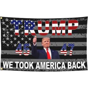 45th 47th President Flags 3x5 Ft Outdoor We Took America Back Flags for Bedroom Room Yard House Decorations Banner