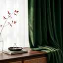 Dchola Dark Green Velvet Curtains for Bedroom Window, Super Soft Vintage Luxury Heavy Drapes, Room Darkening Rod Pocket Curtain for Living Room, W52 by L96 inches, 2 Panels