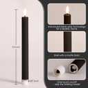 Black Flameless Taper Candles with Remote, Flickering Realistic LED Candlesticks Battery Operated Set of 6