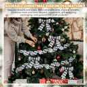 3 Rolls 30 Yard 2 Inch Christmas Black White Harlequin Ribbon Checkered Wired Ribbon Decorative for Xmas Fall Tree Wrapping Wreath Bouquet Crafts (Glitter Style)