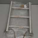 MyGift Rustic Hand Towel Holder, Whitewashed Solid Wood Farmhouse Bathroom Decor, Small Blanket Ladder for Home Decor, Wall Mounted Towel Rack for Shabby Chic Decor