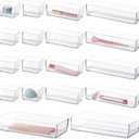 STORi SimpleSort 18-Piece Stackable Clear Drawer Organizer Set | Multi-size Trays | Makeup Vanity Storage Bins and Office Desk Drawer Dividers | Made in USA