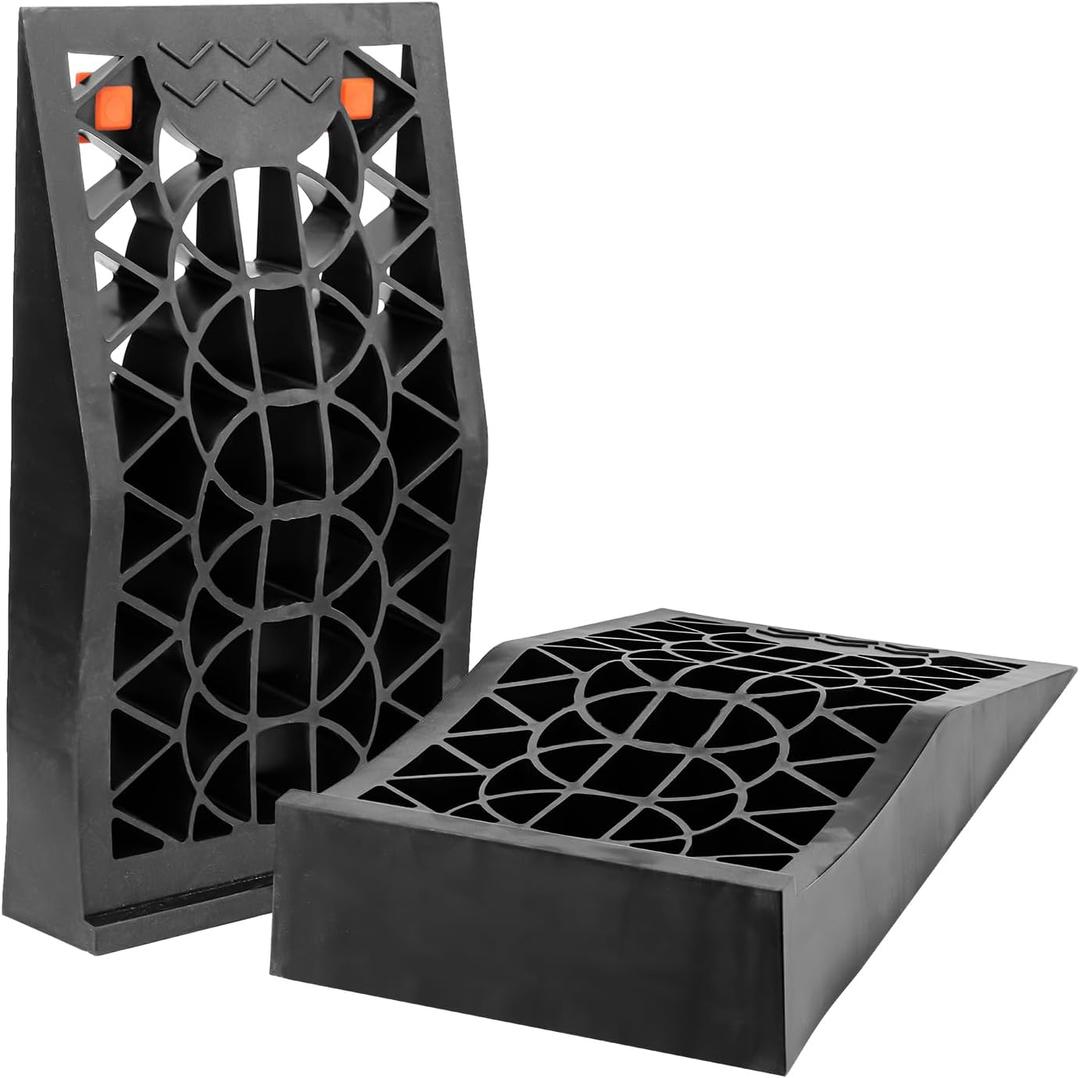 Biugaaufai 2 Pack Black Car Ramps, Low Profile Car Service Ramp for Vehicle Maintenance, Heavy Duty Car Ramps for Oil Changes, Trucks & Cars