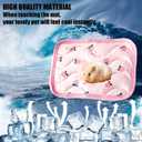 1 Pc Rectangular Summer Cooling Hamster Bed, Comfortable Sleep Mat Pad Cushion for Hamster/Hedgehog/Squirrel/Mice/Rats/Squirrel/Guinea Pig and Other Small Animals - Pink Cherry