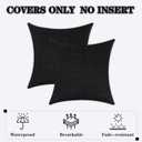 Kevin Textile Pack of 2 Decorative Outdoor Waterproof Throw Pillow Covers Checkered Pillowcases Classic Cushion Cases for Patio Couch Bench 16 x 16 Inch Black