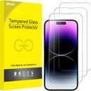 JETech Full Coverage Screen Protector for iPhone 14 Pro 6.1-Inch, 9H Tempered Glass Film Case-Friendly, HD Clear, 3-Pack