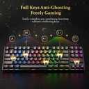 Redragon K552P Mechanical Gaming Keyboard TKL with 18 Backlight Modes, Hot-Swappable Red Switches, 87-Key Compact Ergonomic Design, N-Key Rollover & Software Programmable Macro - RGB, Black