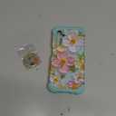 for Galaxy A14 5G Case,3 in 1 Oil Painting Flower Pattern Heavy Duty Shockproof Protection Silicone Rubber Bumper+Hard Plastic Hybrid Protective Cover for Samsung A14 6.6",Green Flower