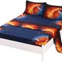 SDIII 4PCS American Football Sheets Queen Soft Microfiber Deep Pocket Sports Bed Sheets Queen Size for Boys Girls Kids and Teens All Season