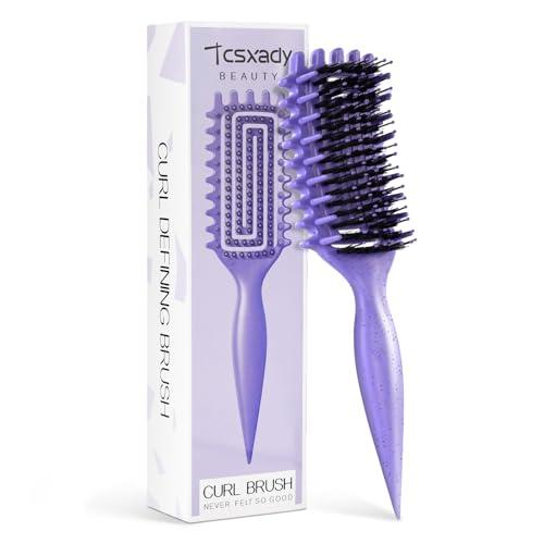 Curly Hair Brush,Curl Defining Brush for Effortlessly Defined Curls & Waves,Vented Hair Brush for Wet & Dry Hair,Women and Men,Reduces Frizz (Purple)