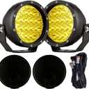 BIGLION.X 5Inch 160W Round Offroad Lights 18800LM LED Amber Fog Lights Yellow Driving Light Bar Off Road Spot Light Pods With Wiring Harness IP69K for Car Trucks SUV