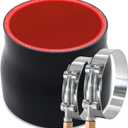 Reducer ID 3" to ID 4" Silicone Hose Coupler, Reinforced 4-layer Wall 5MM with 2PCS T-bolt Clamps for Cold Air Intake, Turbo, Intercooler