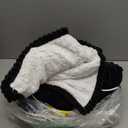 Homemate Heated Blanket Electric Throw - 50"x60" Heating Blanket Throw 1/2/4/6/8 Hours Auto-Off 10 Heat Levels Over-Heat Protection Soft Flannel Sherpa ETL Certification (05 - Black(striped))