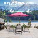7.5FT Patio Umbrella Table Market Umbrella w/Tilt and Crank Heavy-Duty Round Outdoor Umbrellas for Garden, Deck, Backyard, Pool and Beach, Rose Pink