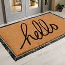 Extra Large Coir Door Mat 3x5 Ft Hello Front Door Mat Heavy Duty Natural Coconut Fiber Outdoor Entryway Rug, Non-Slip Backing