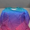 Avoogue Women UPF 50+ UV Shirts Long Sleeve with Thumb Holes Workout Sun Shirt Quick Dry Athletic Hiking Running Tops (Medium, Gradient Rainbow)