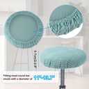 PATIKIL Stool Covers Round, 4 Pcs Elastic Bar Stool Covers Washable Stool Cushion Slipcover Stretchy Bar Chair Seat Cover for 11-14 Inch Chair, Light Blue