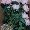 50 PCS Roses Artificial Flowers, Fake Roses with Stem Realistic Blush Silk Rose for DIY Wedding Bouquets Table Centerpieces Arrangements Baby Shower Birthday Home Decor Valentines Day Gift for Her