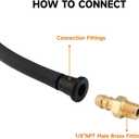 Natural Gas or LP Gas Manifold Pressure Test Kit Accessories, 2X 40 inch Rubber Hose, 1/8" NPT Male Brass Fitting for Replacement