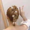 12pcs Small Mini Pearl Claw Clips with Flower Design, Sweet Nonslip Bangs Clips Decorative Hair Accessories for Women Girls