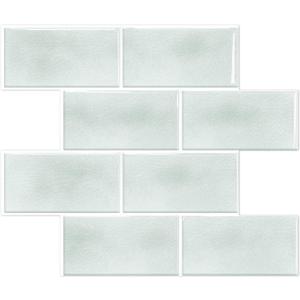STICKGOO 10-Sheet Subway Tile Peel and Stick Backsplash, Self Adhesive Vinyl Wall Tiles, Stick on Backsplash for Kitchen and Bathroom(Thicker Design) (Sea Salt Blue)