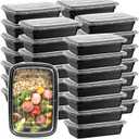 50 Pack 32 oz Meal Prep Container,Lunch Bento Fruit Box with Lids,Portable Lunch Food Storage Containers Kitchen Food Take-Out Camping Picnic Box Microwave Dishwasher Freezer Safe