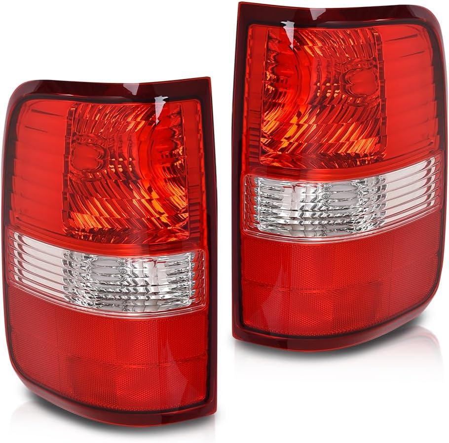 CHEDA Pair Tail Light w/o Bulbs Compatible with Ford F150 Lariat XL New Body Style 2004/ Fit F150 King Ranch, Lariat, XL 2005-2006 Rear Lamp Assembly Pilotos Traseros Conjunto (Red)