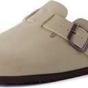 CUSHIONAIRE Hana Womens Clogs | Comfortable Vegan Suede Clogs for Women | Slip On Potato Shoes with Cork Footbed & Arch Support | Memory Foam, Wide Widths Available (9)