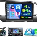 4+64G Android 15 Car Stereo for 2016-2018 Hyundai Elantra,9 inch IPS 1280 * 720 Touch Screen Radio Wireless Apple Carplay Android Auto DSP 5G WiFi Bluetooth GPS FM RDS+Free AHD Backup Camera