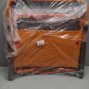 Vibrant and Cheerful Orange Folding Outdoor Chair, Compact Lightweight Portable Design with Wood Armrests & Metal Frame for Backyar, Camping, Beach, Hiking, Picnics