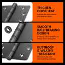 3Pack Haidms Oil Rubbed Bronze Door Hinges Heavy Duty Door Hinges Oil Rubbed Bronze Ball Bearing Stainless Steel Hinges with 1/4" Radius Corner