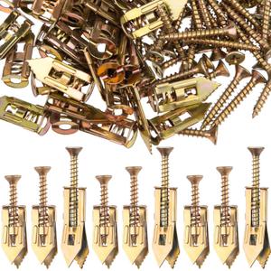 PAGOW 90 Pcs Self-Drilling Anchors, Metal Anchors and Screws Kit for Heavy Duty, No Drill and Holes in Wall (3 Sizes)