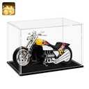 LANSCOERY Acrylic Display Case, 12x10x10 in, Upgraded Thickened UV-Resistant Showcase, 98% Clarity Dustproof Box with Glossy Black Base for Action Figures, LEGO & Models, Includes Scraper & LED Light