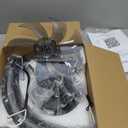 ZMISHIBO Low Profile Ceiling Fans with Lights and Remote, 20 Inch Flush Mount Ceiling Fan with Light, 3000K-6000K Dimmable Fandelier LED Fan Light, 6 Wind Speeds Black Ceiling Fans for Bedroom