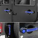 E-cowlboy Grab Handle Inserts Cover+Push Button Knobs Cover Trim for Jeep Wrangler JK JKU Sahara Rubicon Unlimited 2007-2018 Exterior Door Handle Decoration Accessories Aluminum (Blue)