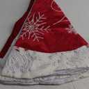 XAMSHOR Red Christmas Tree Skirt 48 Inches Snow Sequin Embroidery with White Trim Border Decor for Xmas Holiday Party Ornaments