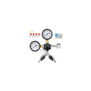 Ferroday  CO2 Regulator, 
Dual Outlet CO2 Regulator for Kegerator Dual Output CGA-320 Draft Beer Regulator with 0-60 PSI Working Pressure & 0-3000 PSI Tank Pressure, Beer Brewing Equipment for Home