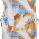 Verdusa Women's Western Boho Tassel Ruffle Hem Cowgirl Crop Tops Bow Mesh Rodeo Tank Top (Orange, XS)