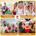 24 Sets Sport Valentines Gifts Bulk Basketball Soccer Baseball Volleyball Football Valentines Exchange Cards and Keychains (Basketball)