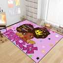 African American Black Girl Rugs for Bedroom African American Carpet for Room Princess Room Decor for Girls Bedroom Decor for Teens Living Room Floor Mats, Purple, 2'6''×4'