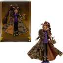 Monster High Doll, Clawdeen Wolf House of Wolf Collectible with Faux Fur Jacquard Coat, Purple Blazer Dress, Pantaboots and Golden Accessories