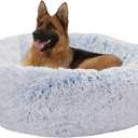 Bedfolks Calming Donut Dog Bed - 45 Inches Round, Plush for Extra Large Dogs, Anti-Anxiety, Washable & Non-Slip (Light Blue, Extra Large)