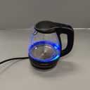 OVENTE Electric Kettle, 1.5L Borosilicate Glass Countertop Water Heater and Boiler for Coffee or Tea, BPA-Free, Auto Shut-Off, Boil-Dry Protection, Removable and Washable Spout Filter, Black KG83B