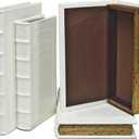 Decorative Books with White Faux Leather Book Boxes for Decoration Display Coffee Table and Shelf Décor, Fashion Decorative Storage Boxes, Fake Décor Books (Set of 2: C105L+C105S)